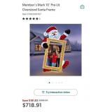 Pre-Lit oversized santa frame