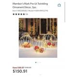 Pre-Lit 3 pc twinkling ornament decor