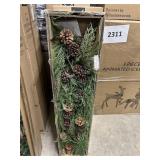 9ft Cypress garland w/ pinecones