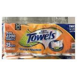 Paper towels 15 mega rolls