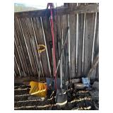 Garden tool lot and fence post