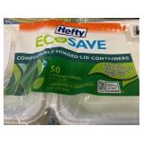 Hefty eco save hinged lid containers 50ct