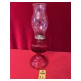 Vintage Red Kerosene Lamp 17.5" H