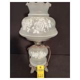 19" Frosted Glass Hurricane Lamp