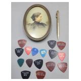 Shaffer Gold-Filled Pen, Guitar Picks, Picture