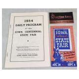 Iowa 1954 Centennial State Fair Daily Program