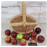 Basket & Wood / Plastic Apples