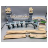 Wood Train Set Accessories - Train Tracks Bridge