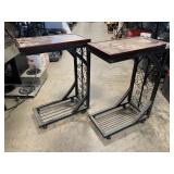 (2) Metal Side Tables