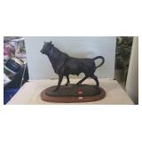 (1) Metal Bull Figurine On A Marble Base (15.5"