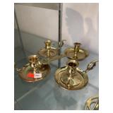 (4) Brass Type Candlesticks