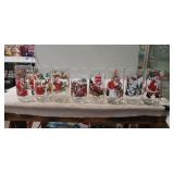 (8) Coca-Cola Christmas Collector Glasses