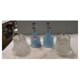 (2) Vintage Accent Table Lamps w/ Glass Shades