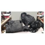 Leather Motorcycle Clothes & Helmet (Helmet Size