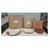 (3) Longaberger Pottery Pieces, (1) Dinner Plate