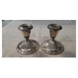 Pair Of Weighted Sterling Silver Candle Holders