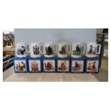 Tray Of (6) Assorted Norman Rockwell Tankards w/