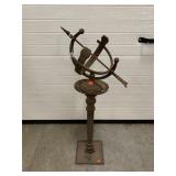 Antique Cast Metal Sun Dial Type Garden Decor