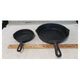 (2) Cast Iron Skillet (1 Marked Wagner Ware)