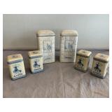 Set of Vintage Kitchen Storage Containers