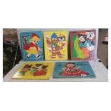 (5) Vintage Wooden Childrens Puzzles