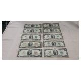 (10) Two Dollar Bills