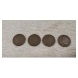 (4) Indian Head One Cent Coins (1902, 1903, 1906