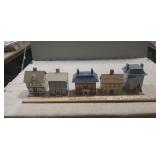 (5) Hand Crafted Model Scenery Buildings