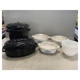 Canner Pot w/Corning Ovenware Dishes