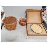 Rowe Pottery Compass, Longaberger Basket, &