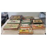 Box Lot Of (9) Assorted Plasticville Buildings &