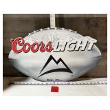 coors light football shape sign