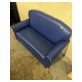 blue leather kids sofa