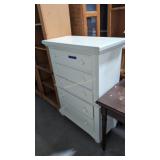 Five drawer painted white dresser