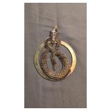 10k tested gold snake pendant 3 and 3/8 diameter