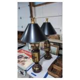 Pair of vintage table lamps with gargoyle figure