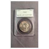 1957 Franklin half dollar ms65 toned PCGS