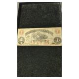 $1 Virginia treasury note Confederate 1862