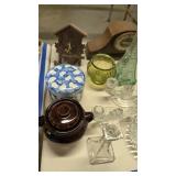 Clocks bean pot clear glassware as shown