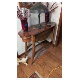 Fancy carved Hall table with drawer and beveled