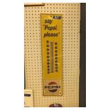 Vintage Pepsi Metal Thermometer Say Pepsi Please