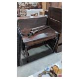 Mahogany Library Table With Vintage Folding Arm