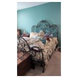 Fancy king size metal bed frame with serta