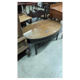 Oak Oval Glass Top Coffee Table 44 In Long