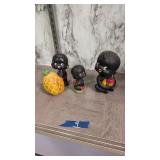 Three Vintage Negro Bobbleheads 5-in To 7-in