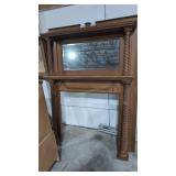 Large Antique Ornate Oak Fireplace Mantle With