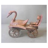 Cast Iron Swan Chariot Toy