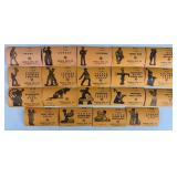 19pc 1940s Manoil Lead Figure Factory Case Labels