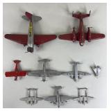 9pc 1930s-50s Die-Cast & Pressed Steel Airplanes