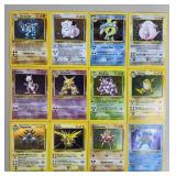 12pc 1999 Pokemon Base Set Holo Cards w/ 1st Ed.